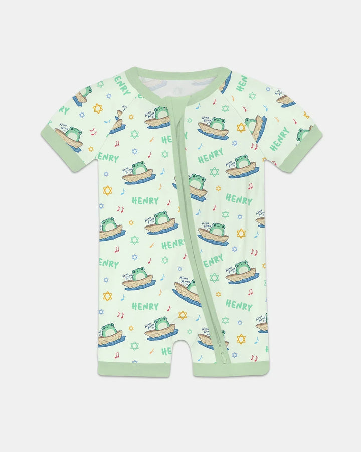 Frogs Here, Frogs There Passover Custom Name Bamboo Shorty Zippy