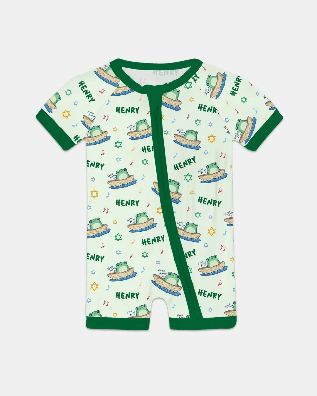 Frogs Here, Frogs There Passover Custom Name Bamboo Shorty Zippy