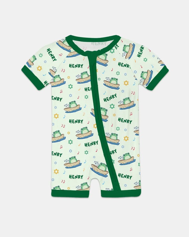 Frogs Here, Frogs There Passover Custom Name Bamboo Shorty Zippy