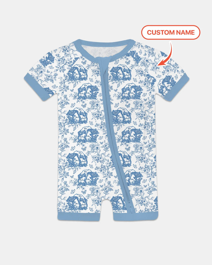 Custom Name Mama Bear Toile Bamboo Shorty Zippy