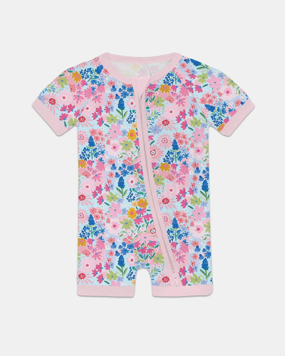 Little Flower Garden Matching Bamboo Shorty Zippy