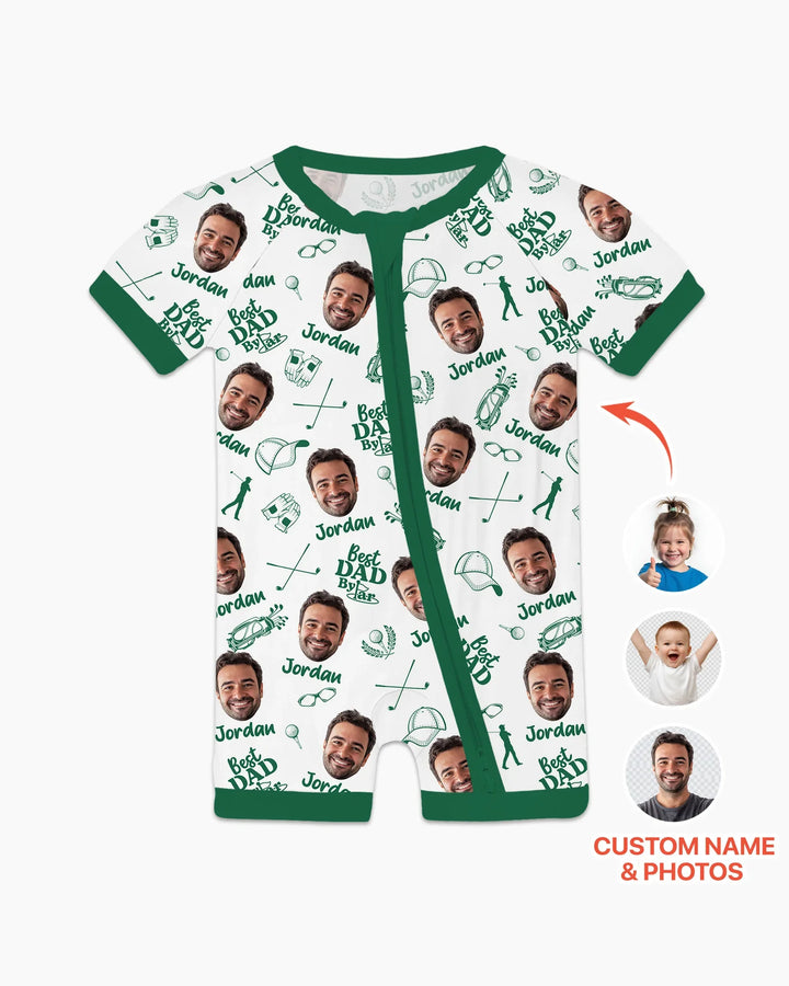 Custom Photo Best Dad By Par Bamboo Shorty Zippy