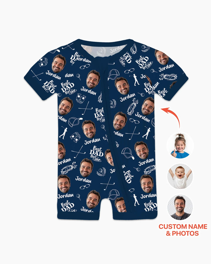 Custom Photo Best Dad By Par Bamboo Shorty Zippy