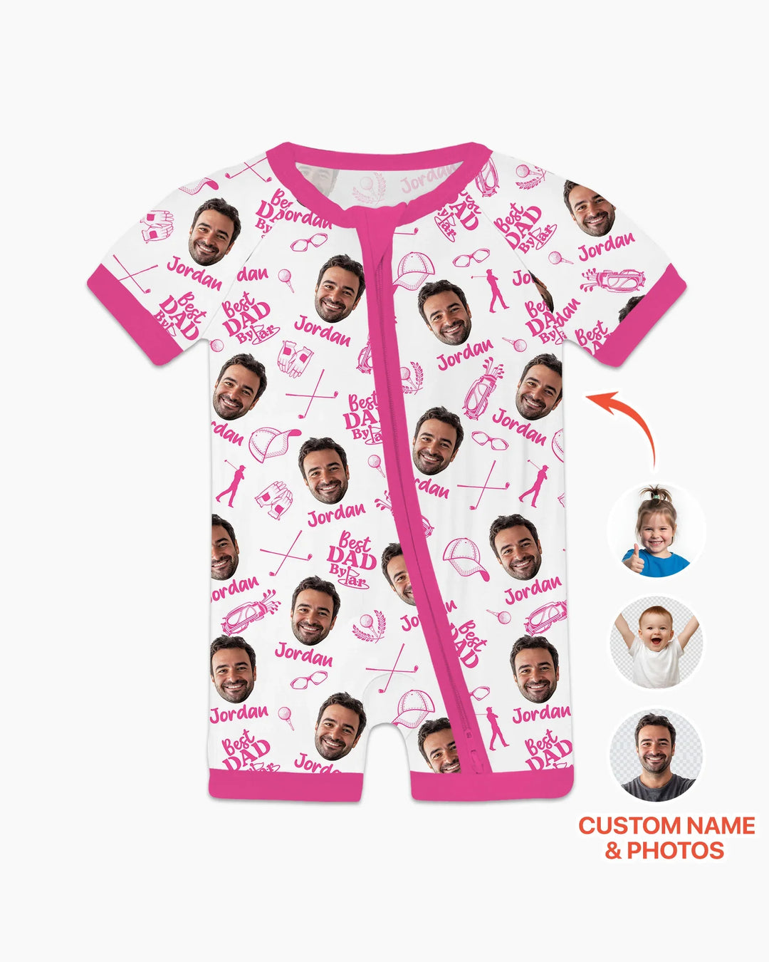 Custom Photo Best Dad By Par Bamboo Shorty Zippy