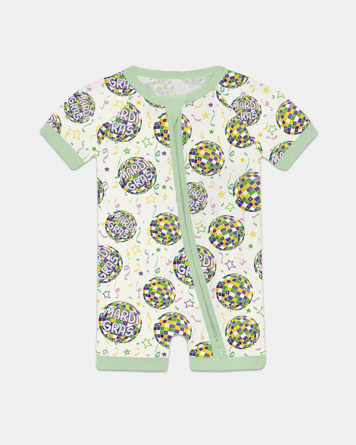 Mardi Gras Disco Ball Bamboo Shorty Zippy