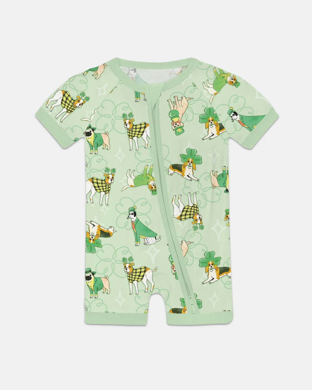 St. Patrick's Day Puppies Bamboo Shorty Zippy