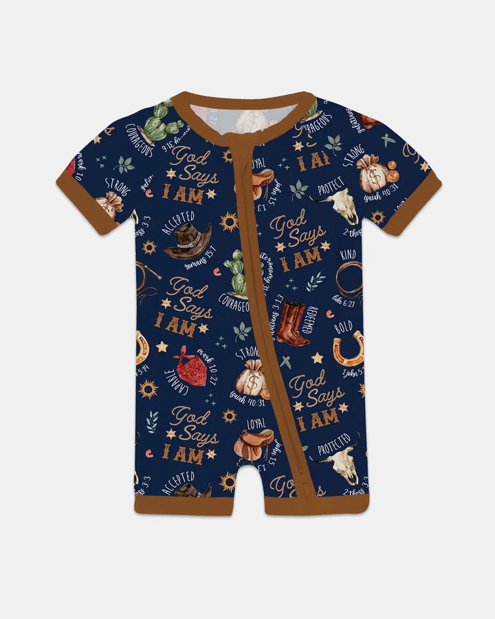 God Says I Am Western Faith Bamboo Shorty Zippy