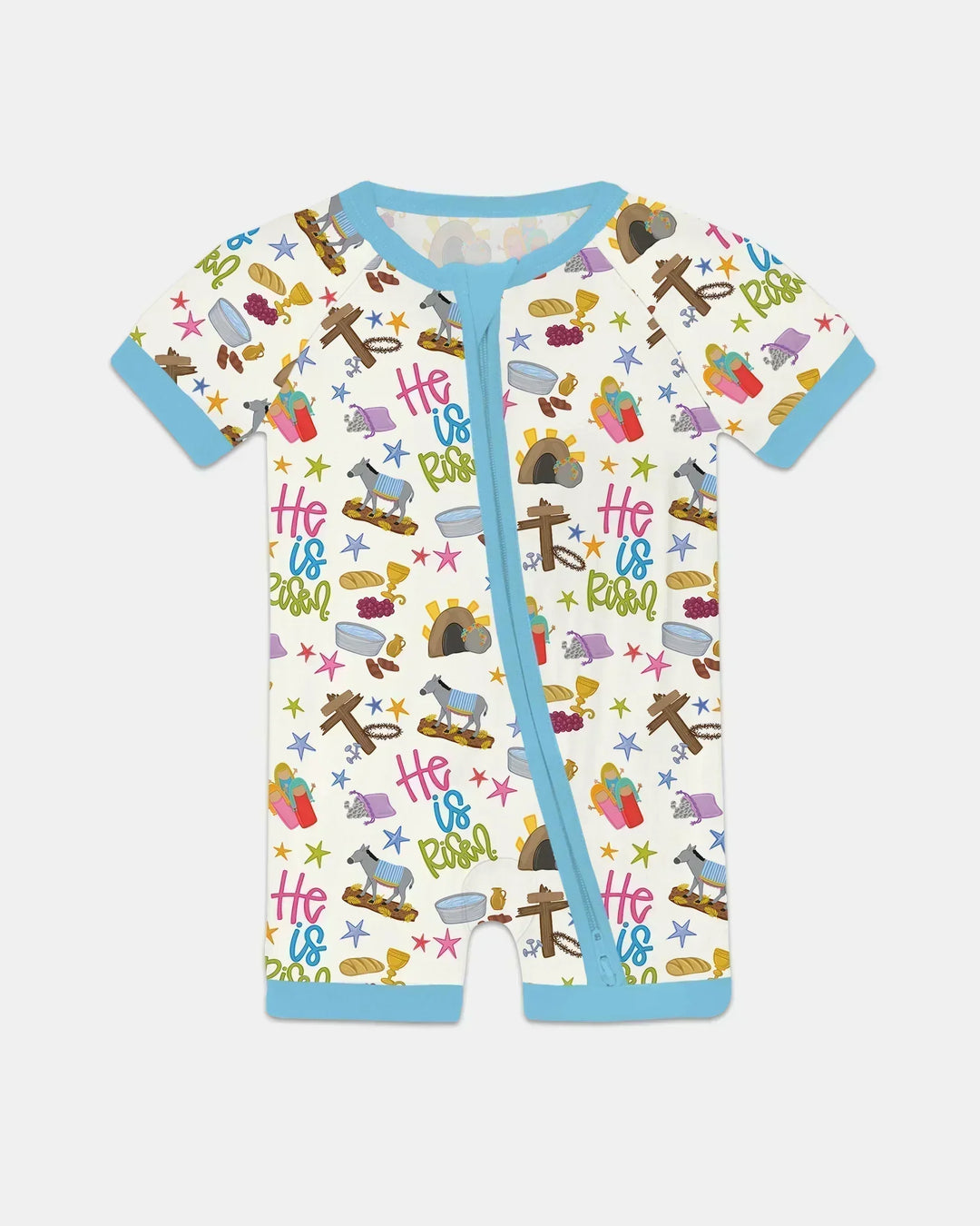 Bible Story Easter Family Matching Bamboo Shorty Zippy