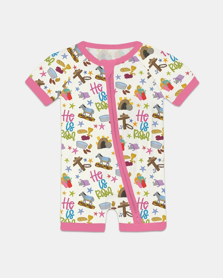 Bible Story Easter Family Matching Bamboo Shorty Zippy