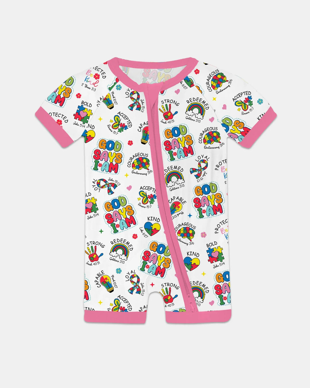 God Says I Am Autism Awareness Bamboo Shorty Zippy