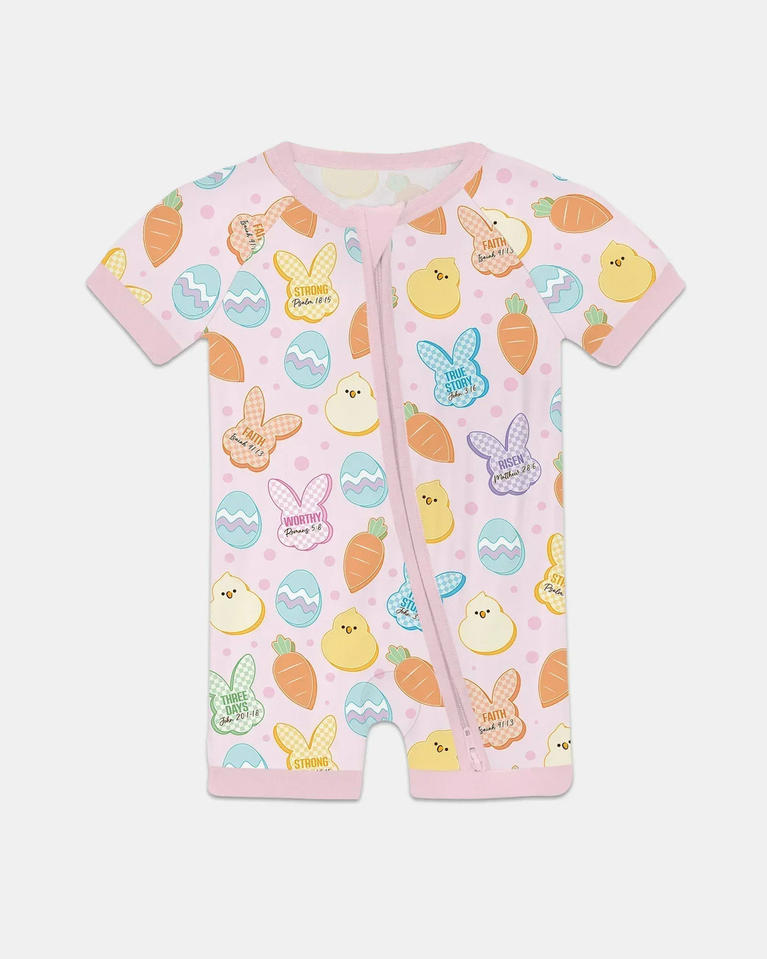 Easter Christian Bunny Bamboo Shorty Zippy