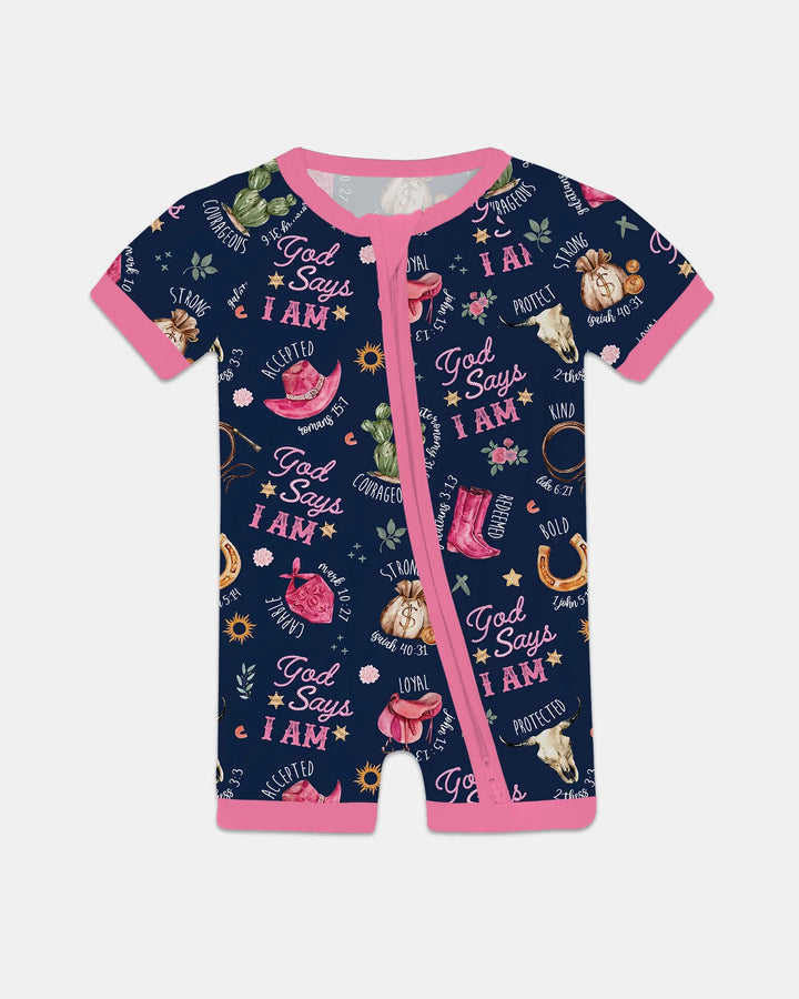 God Says I Am Western Faith Bamboo Shorty Zippy