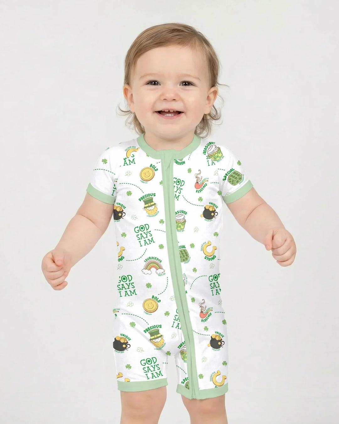 St Patrick's Day God Says I Am Bamboo Shorty Zippy