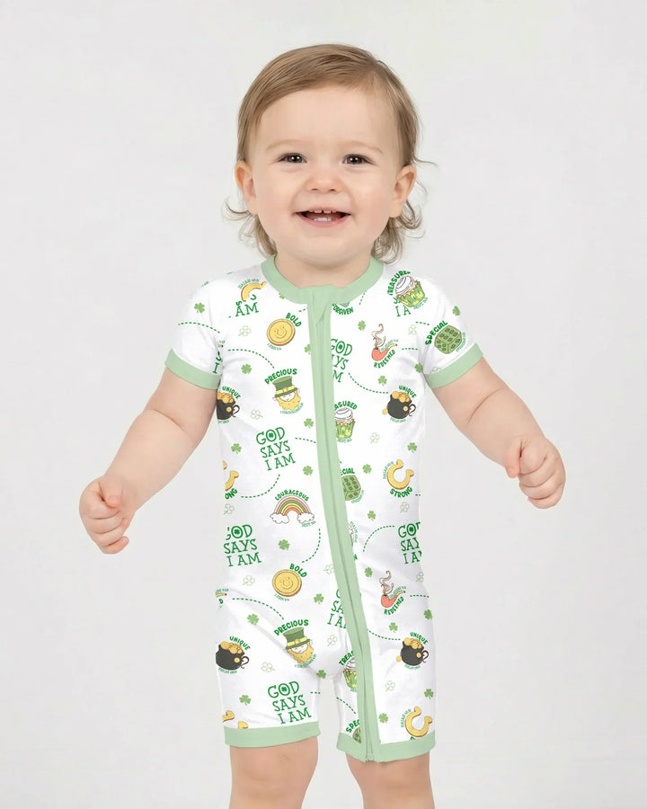 St Patrick's Day God Says I Am Bamboo Shorty Zippy