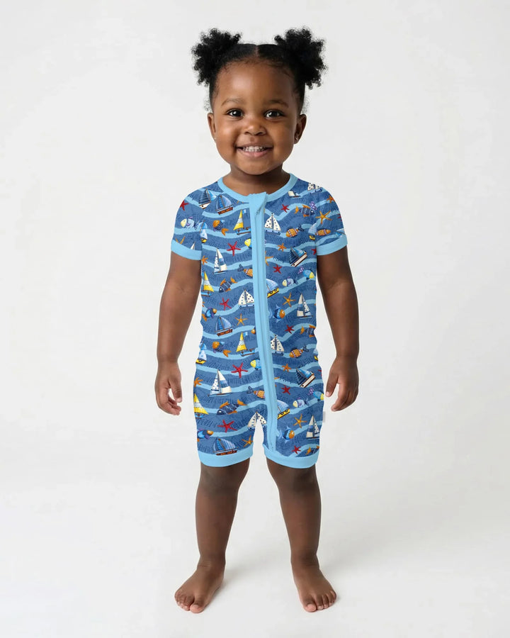 Blue Sail La Vie Family Matching Bamboo Shorty Zippy