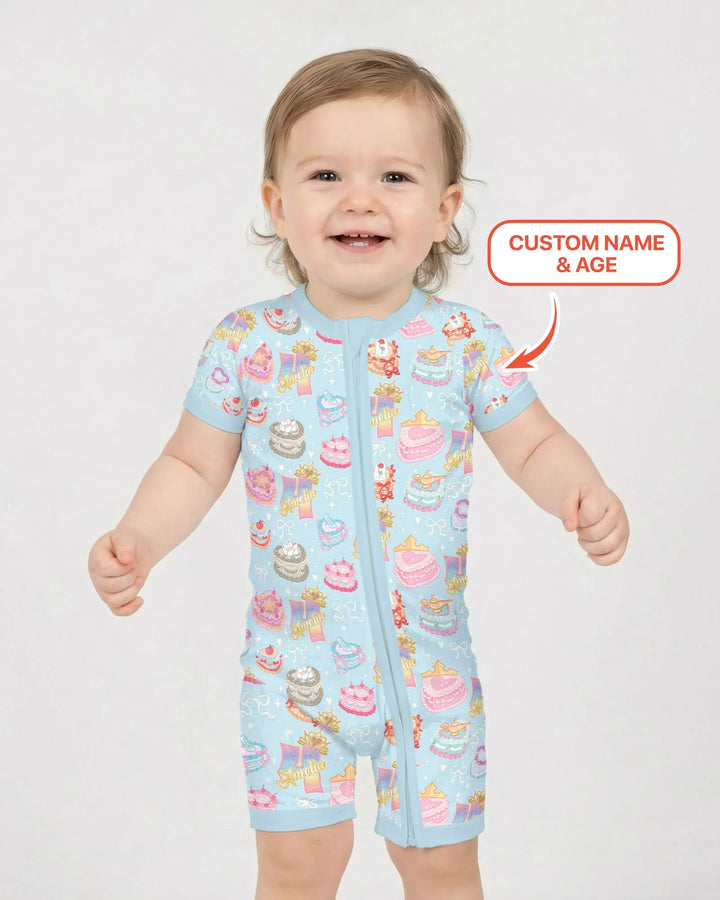 Custom Princess Baby Birthday Bamboo Shorty Zippy