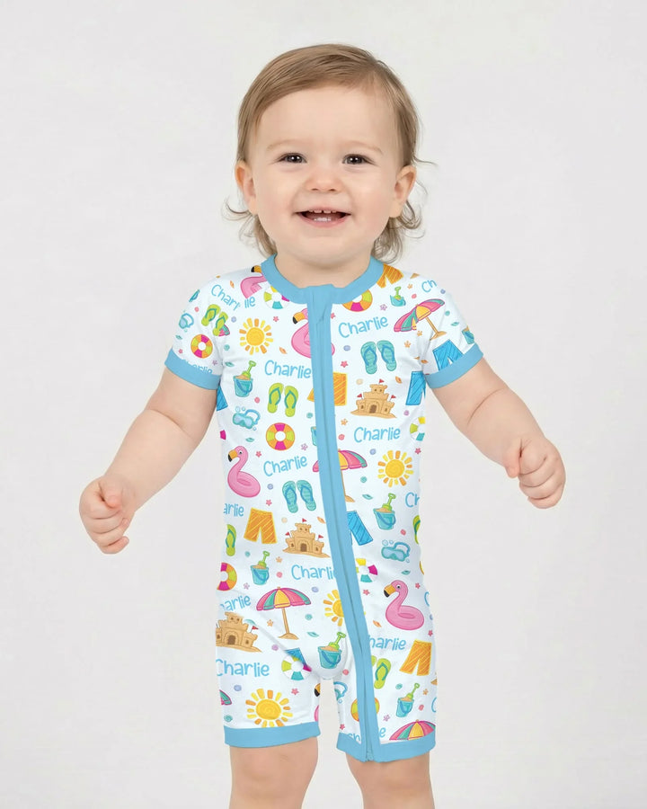 Custom Name Summer is Fun Bamboo Shorty Zippy