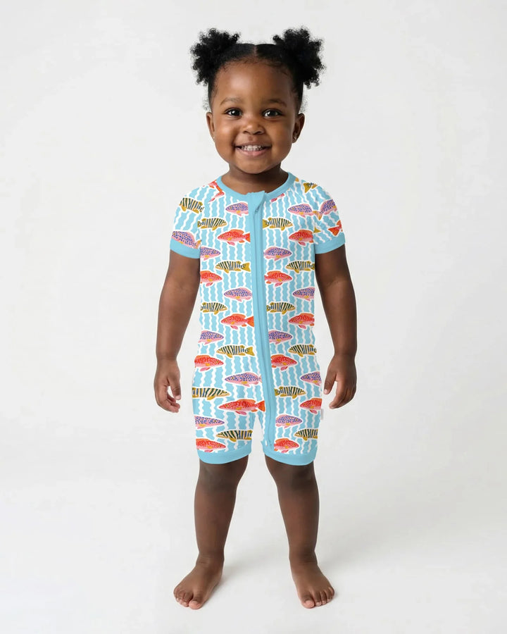 Preppy Fish Crew Bamboo Shorty Zippy