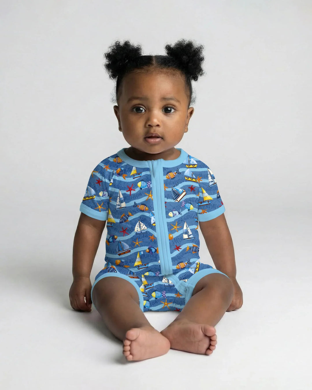 Blue Sail La Vie Family Matching Bamboo Shorty Zippy