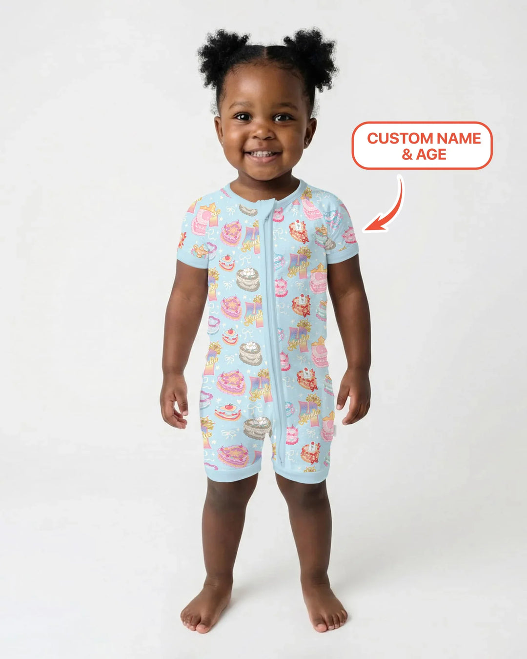 Custom Princess Baby Birthday Bamboo Shorty Zippy
