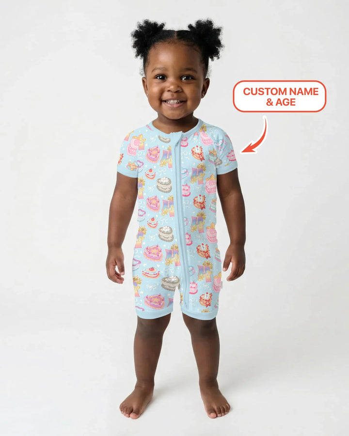 Custom Princess Baby Birthday Bamboo Shorty Zippy