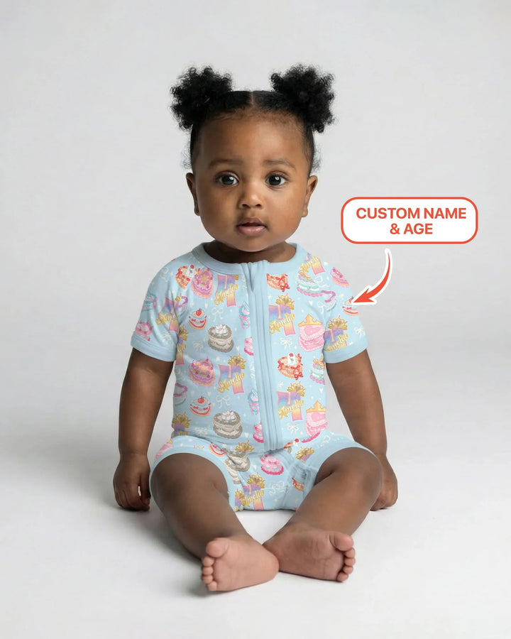 Custom Princess Baby Birthday Bamboo Shorty Zippy