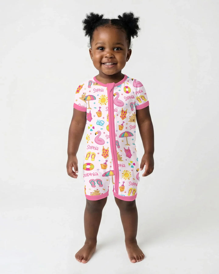 Custom Name Summer is Fun Bamboo Shorty Zippy