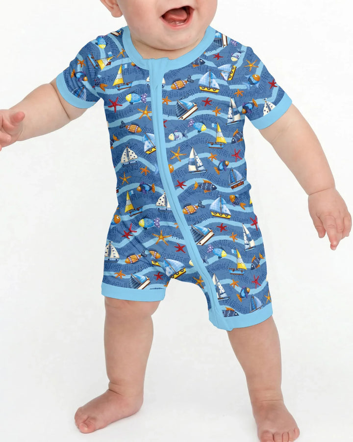 Blue Sail La Vie Family Matching Bamboo Shorty Zippy