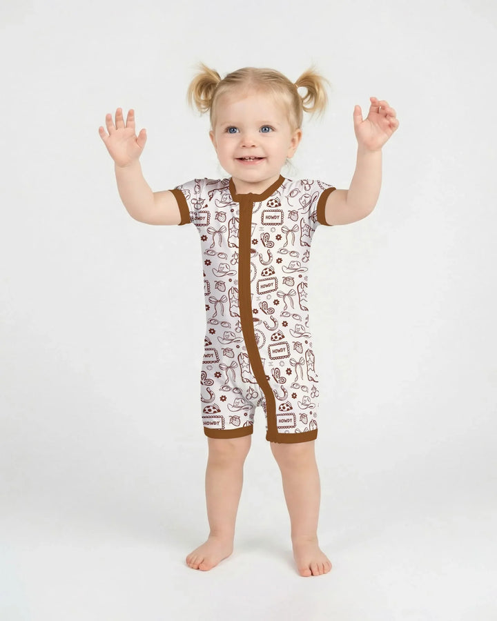 Doodle Wild West Cowgirl Bamboo Shorty Zippy