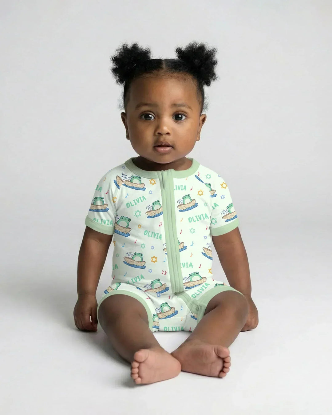 Frogs Here, Frogs There Passover Custom Name Bamboo Shorty Zippy