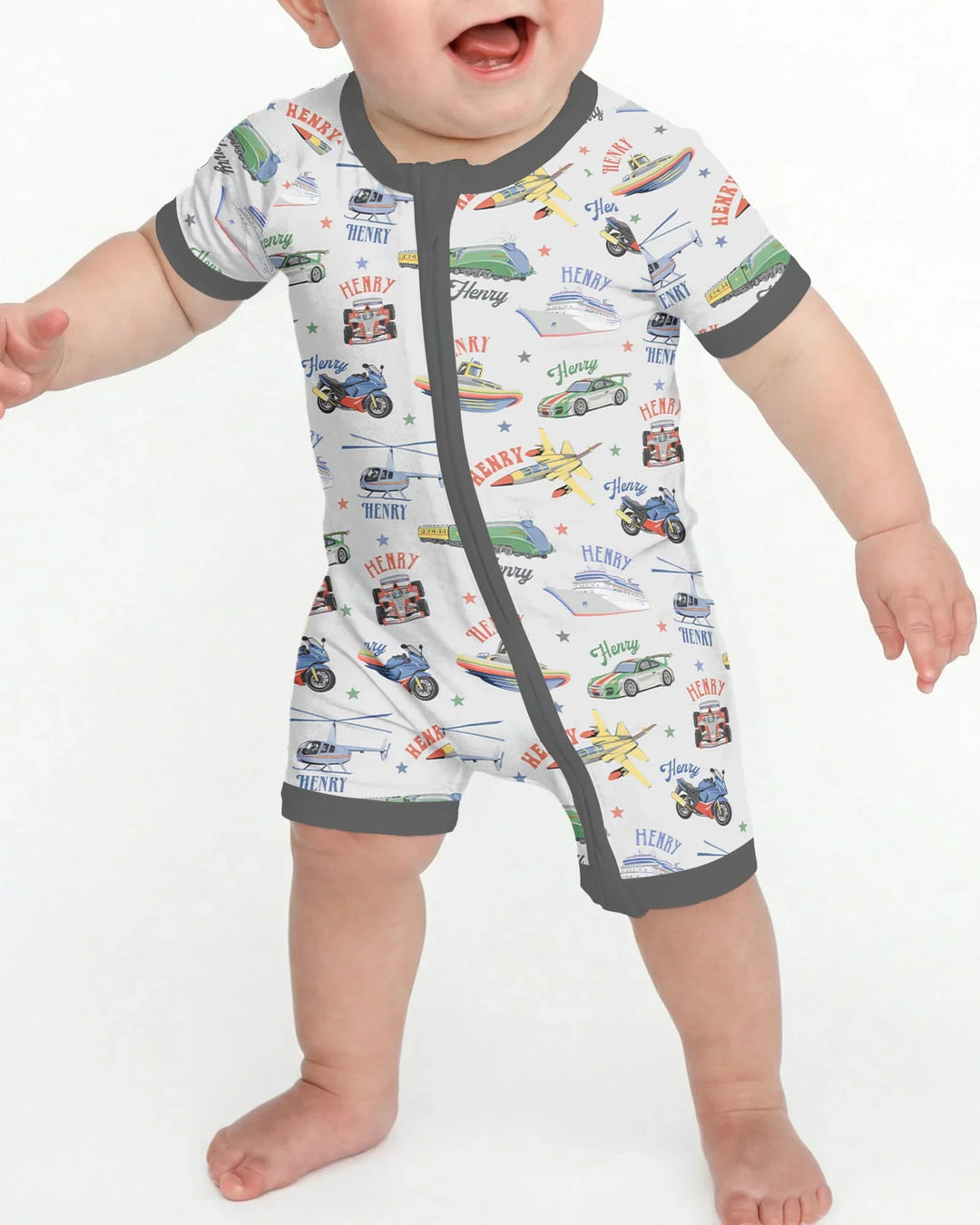 Fast Lane Custom Name Daddy & Me Matching Bamboo Shorty Zippy