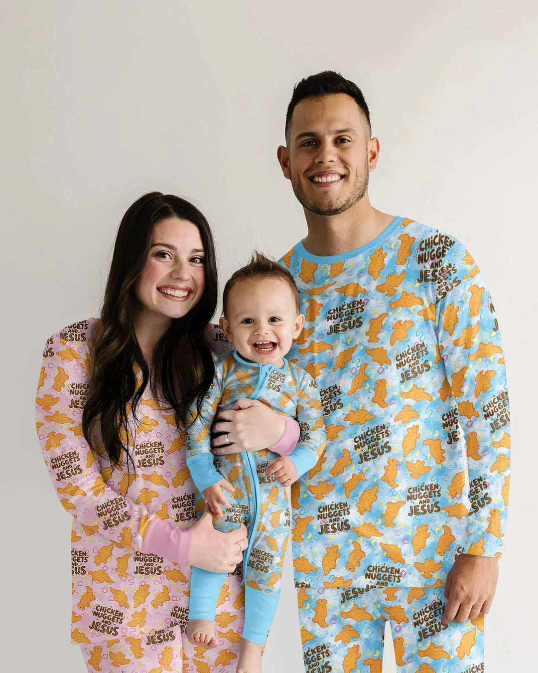 Chicken Nuggets and Jesus Family Matching Bamboo Women Pajama Set