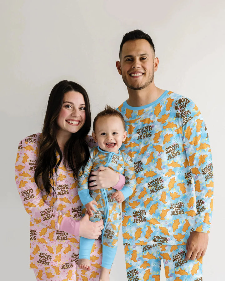 Chicken Nuggets and Jesus Family Matching Bamboo Women Pajama Set