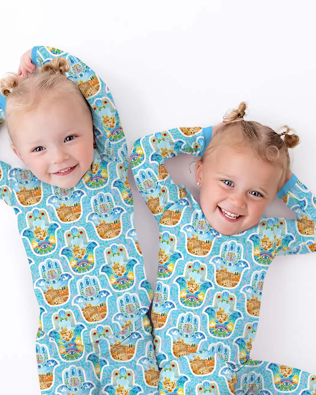 Hamsa Hand Bamboo Two Piece Long Sleeve Pajama Set