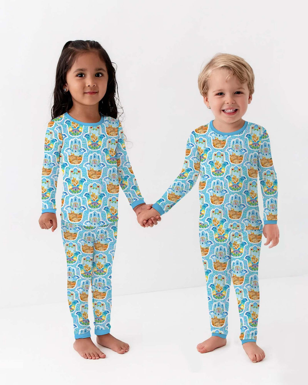 Hamsa Hand Bamboo Two Piece Long Sleeve Pajama Set