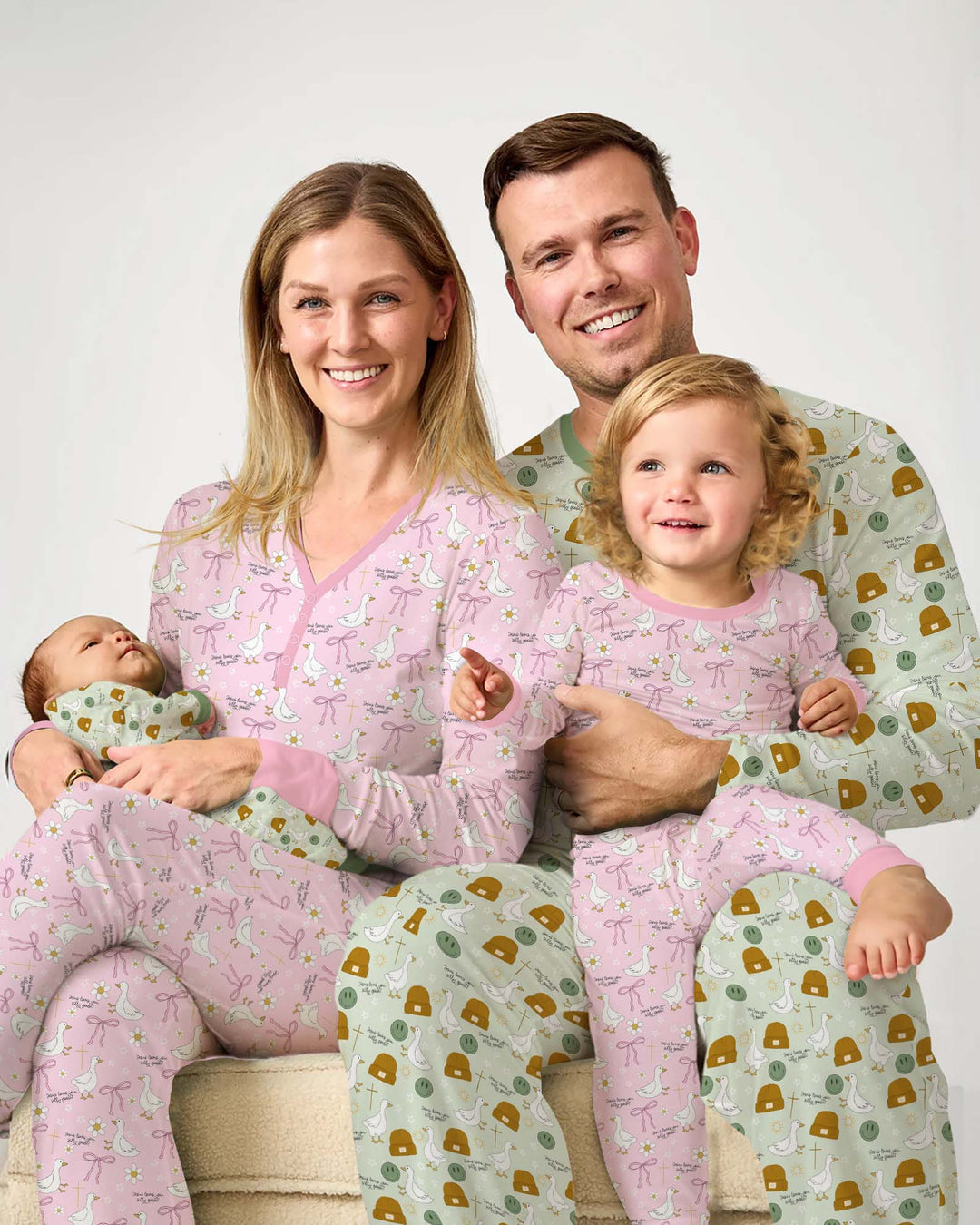 Jesus Loves You Silly Goose Bamboo Two Piece Long Sleeve Pajama Set