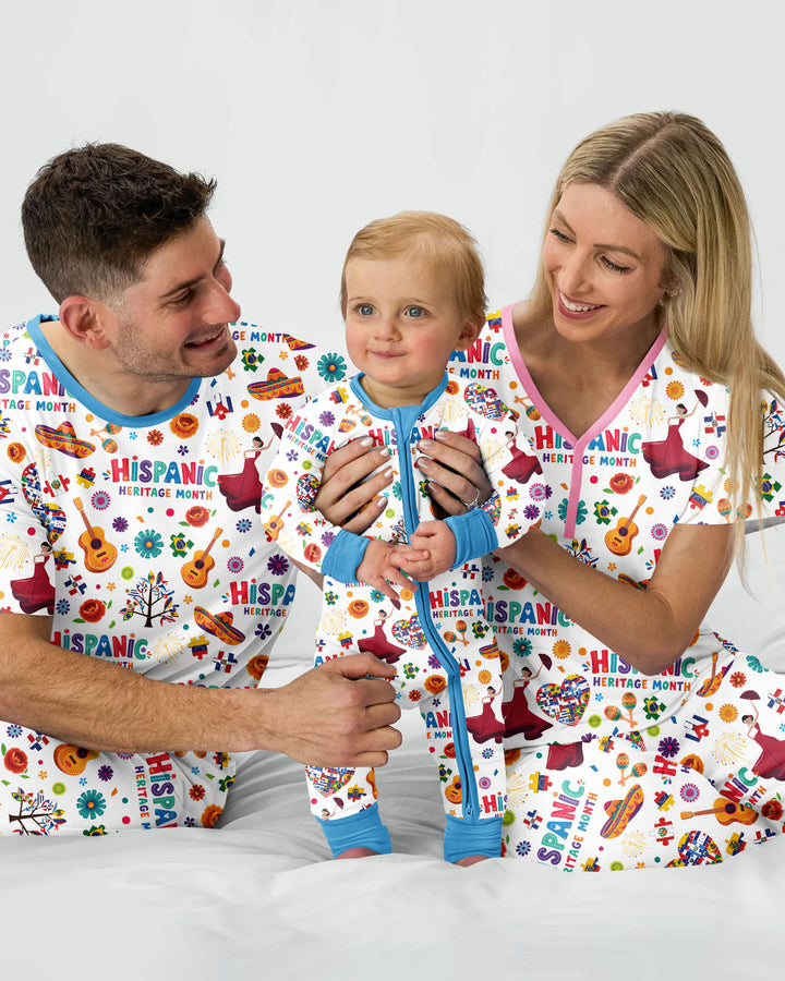 Fiesta Hispanic Heritage Month Bamboo Men Short Sleeve Short Pajama Set