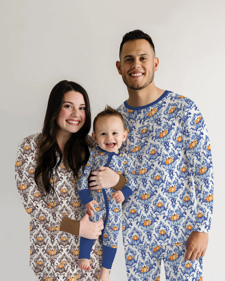 Pumpkin Toile Family Matching Bamboo Women Pajama Set
