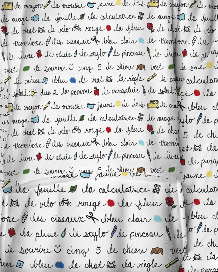 French Classroom Notes Bamboo Blanket Hoodie